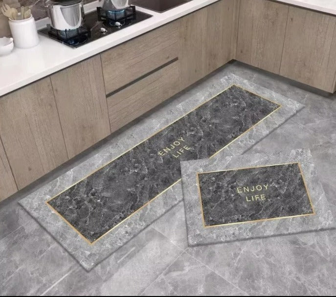 2 Pcs/Set Kitchen Floor Mat, Anti-Slip Super Absorbent Quick Dry Floor Mat