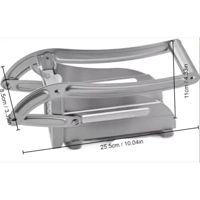 Stainless Steel Manual Potato Cutter Shredder with its size