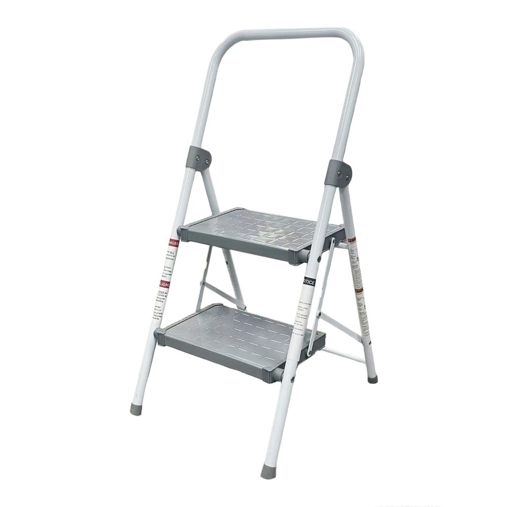 2-Step Folding Step Stool Ladder with Safety Handle & Anti-Slip Steps