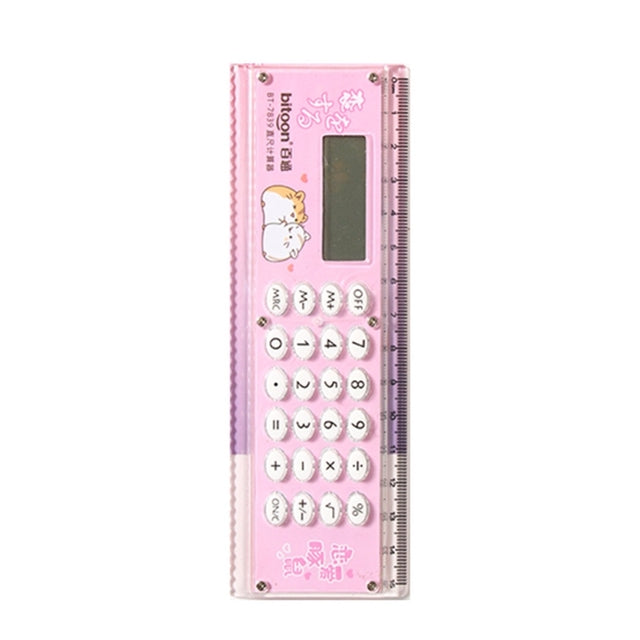 Cartoon Design 15 CM Scale with Digital Calculator for Kids