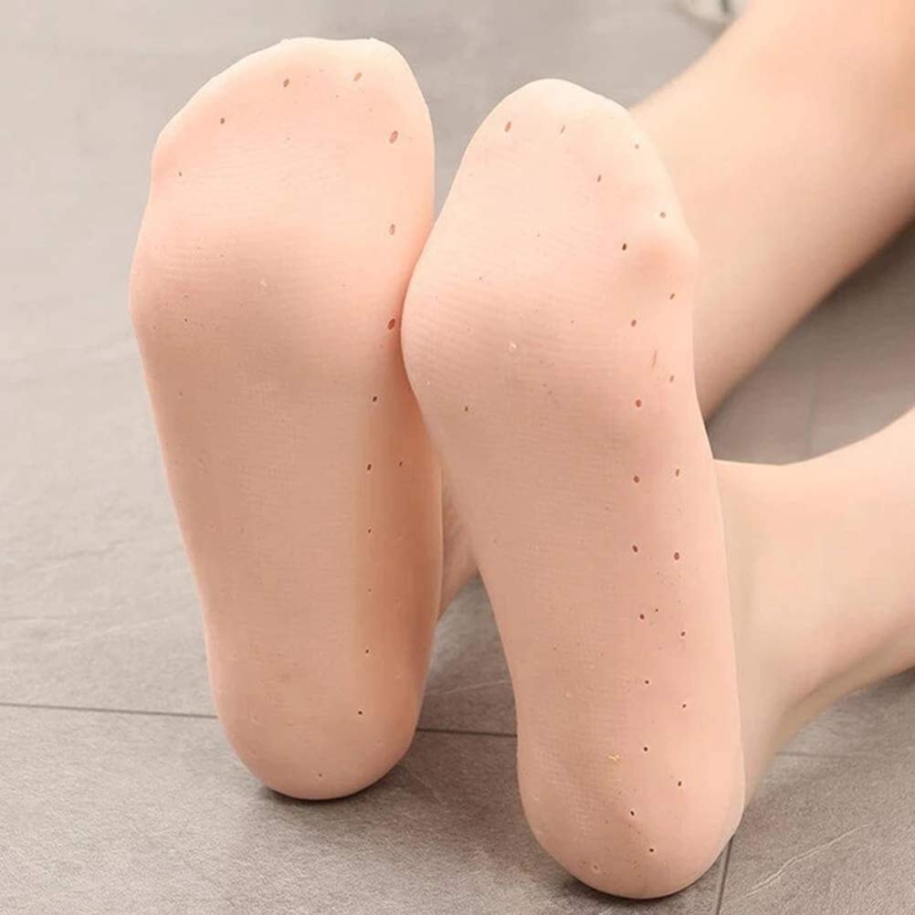 Soft Silicone Heels Protector Anti Crack Foot Spa Socks (1 Pair)