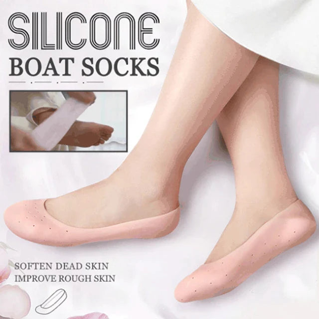 Soft Silicone Heels Protector Anti Crack Foot Spa Socks (1 Pair)