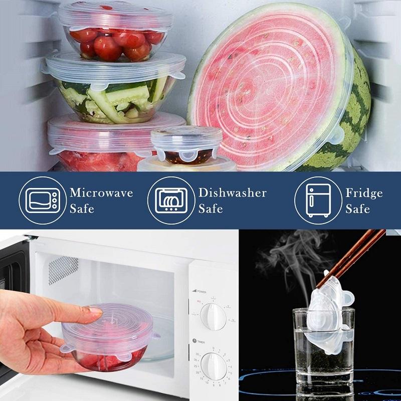 6 Pcs Silicone Lid Food Storage Covers Set