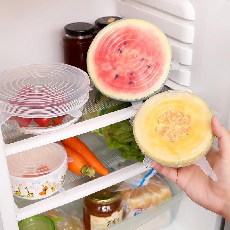 6 Pcs Silicone Lid Food Storage Covers Set