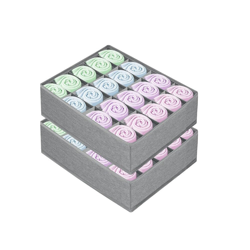 20 Grid Foldable Drawer Organizer Storage Box with pastel-colored rose-shaped items on a white background
