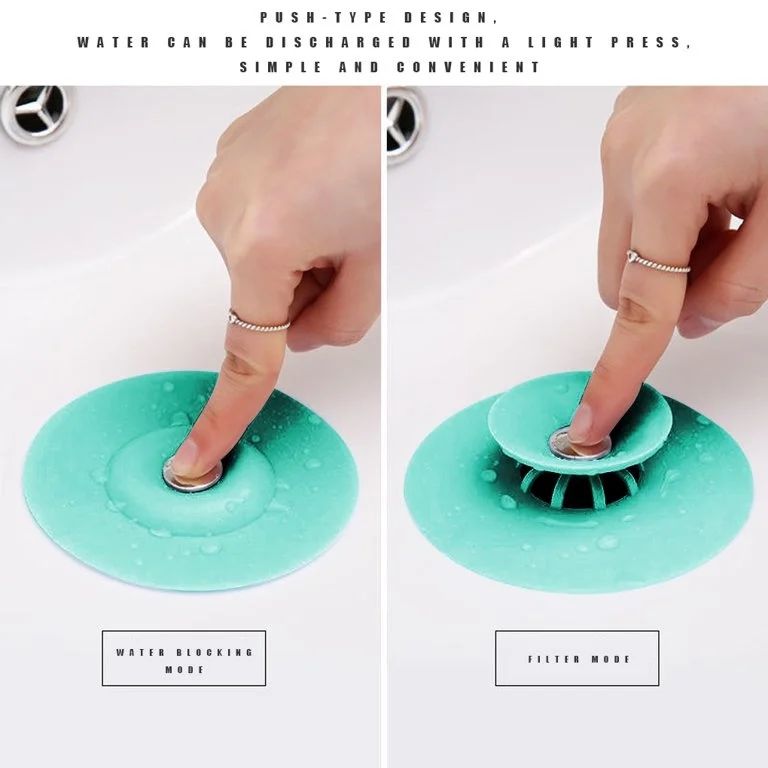 Someone is installing a Silicone Sink Hair Strainer  in the sink
