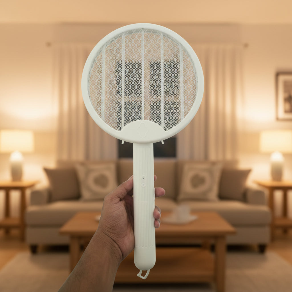 3-in-1 Folding Electric Mosquito Swatter Racket with UV Light, USB Mosquito Fly Killer Lamp