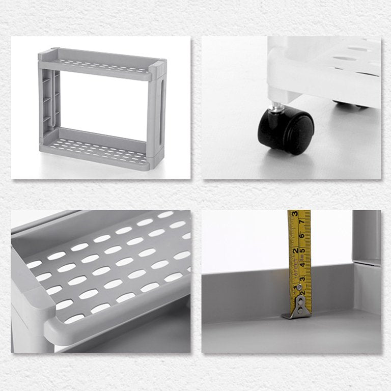Storage Shelf with Wheel, Space Saving Convenient Home Organizer