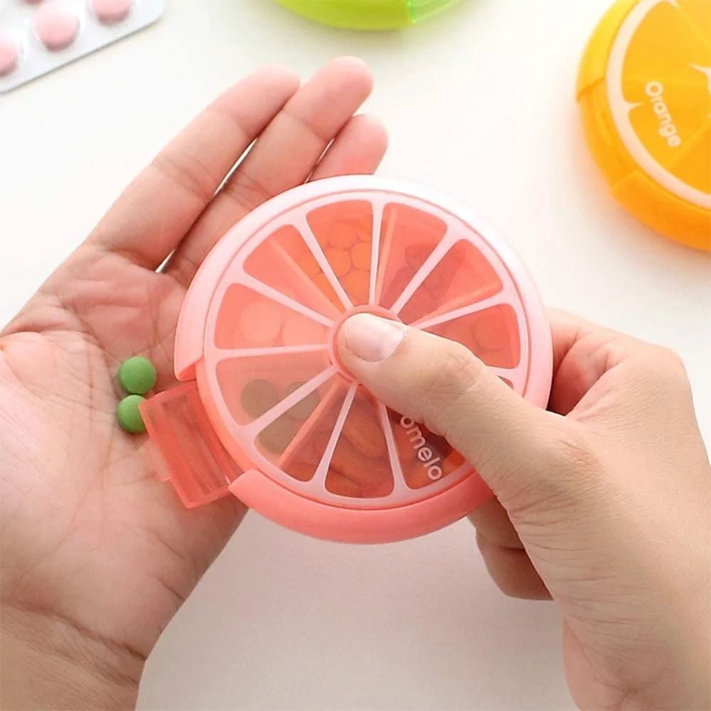 Portable Rotating Travel 7 Day Weekly Pill/Tablets Medicine Dispenser Organizer