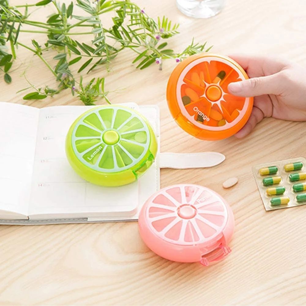 Portable Rotating Travel 7 Day Weekly Pill/Tablets Medicine Dispenser Organizer