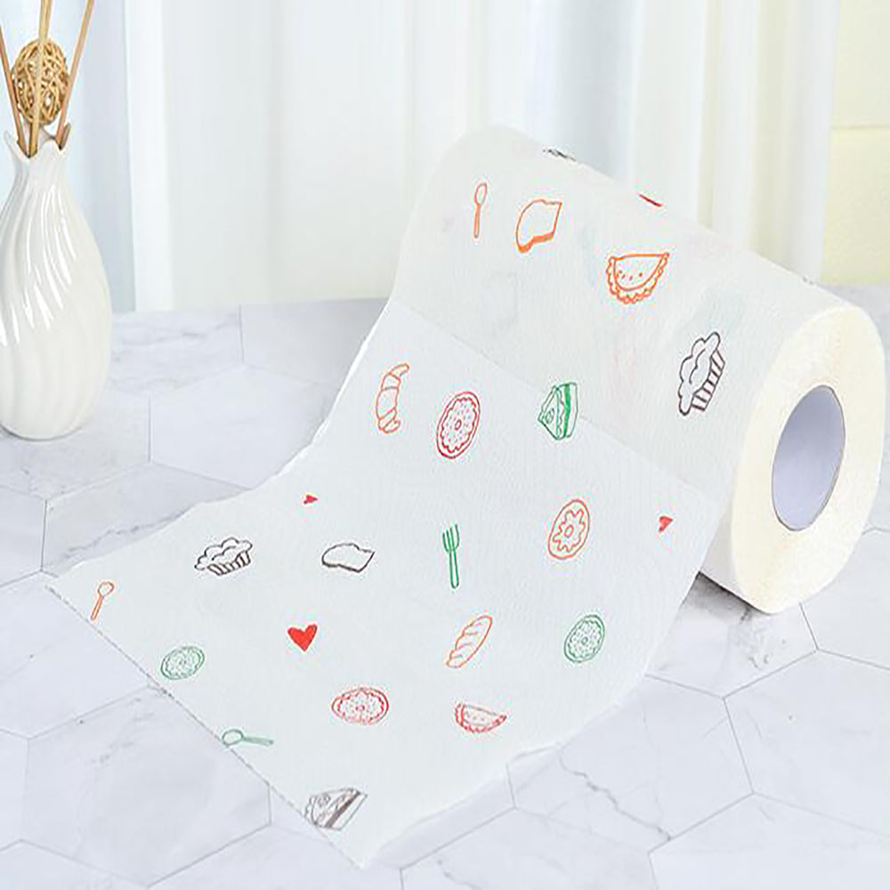 Kitchen Printed Oil Absorbing Paper Towel Tissue Roll
