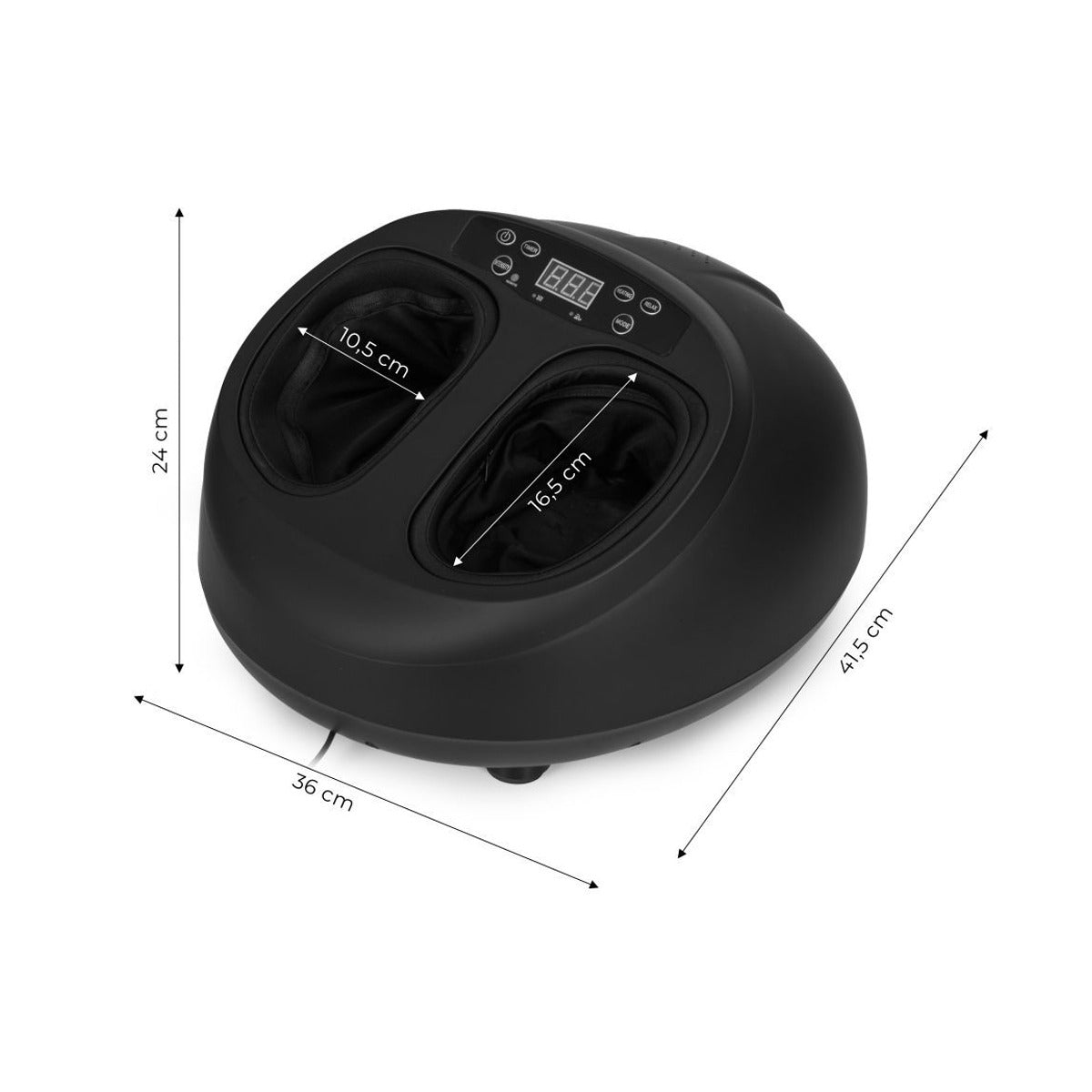 4D Foot Massager with dimensions indicated on a white background