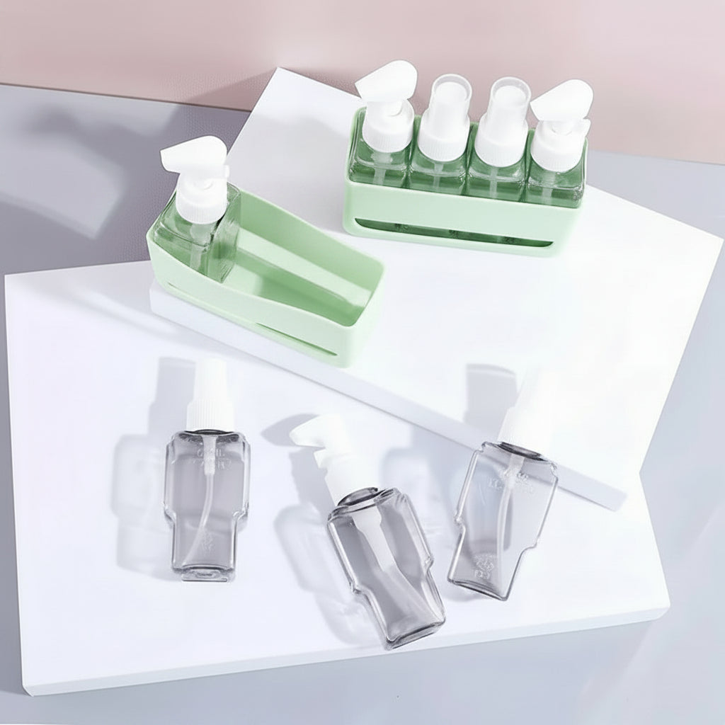 4 Pcs Portable Travel Toiletry Bottle Set.