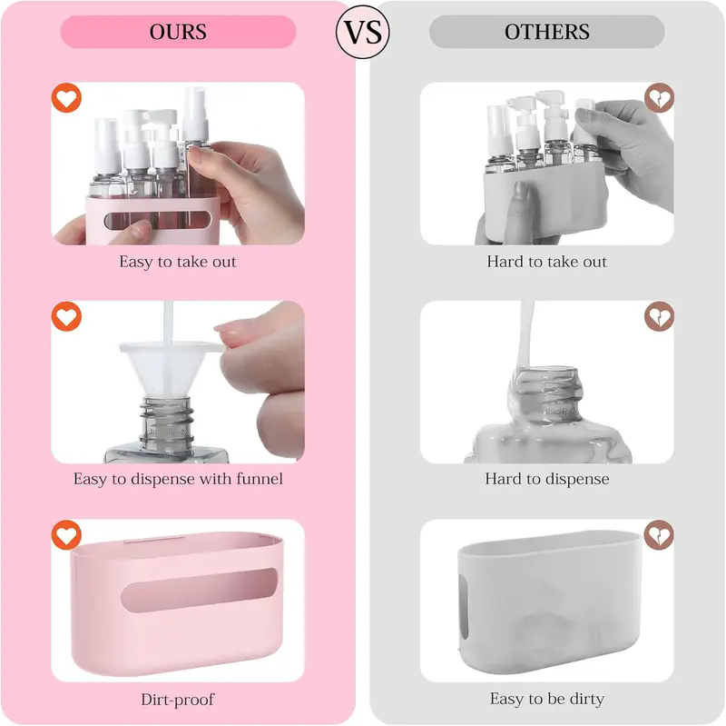 Features of 4 Pcs Portable Travel Toiletry Bottle Set when compares to other.