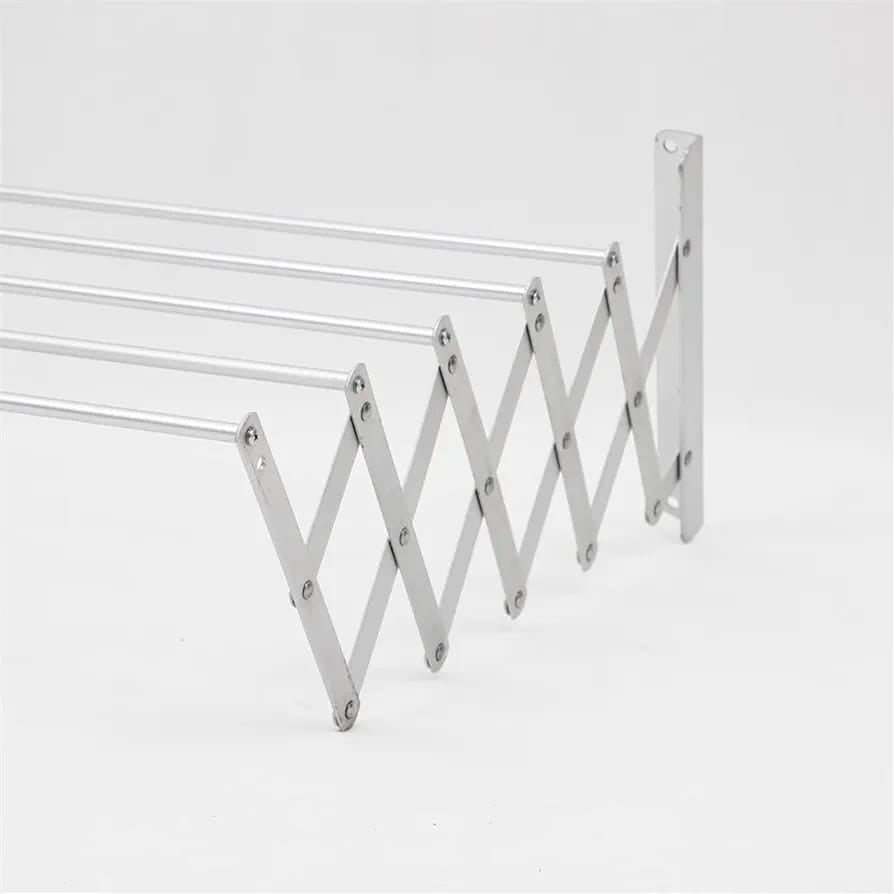 5-Bar Wall Mounted Extendable Clothes Hanger  in white color
