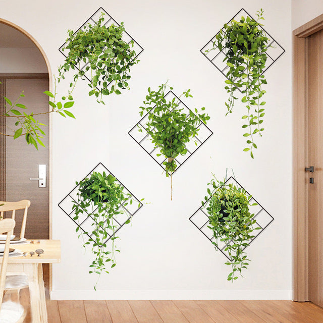Artificial Plant Indoor Wall Art, Green Leaves Home Decor Styles
