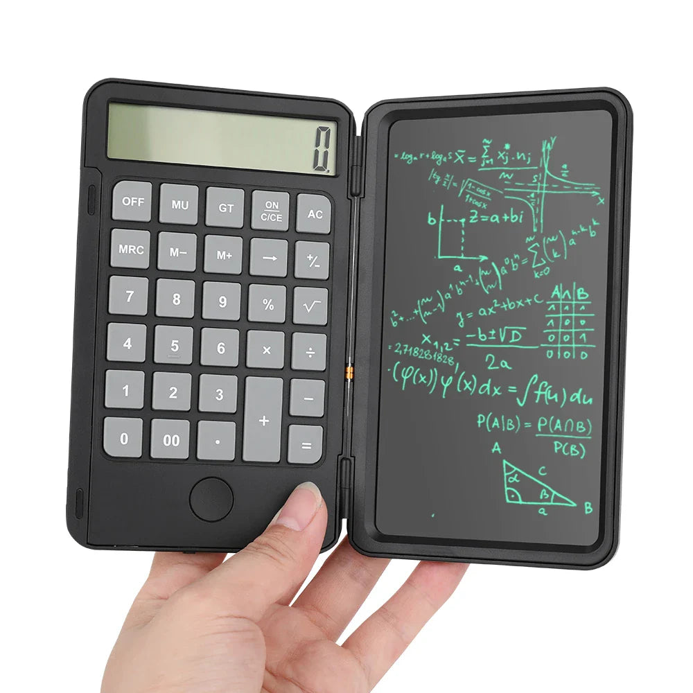 6 inches Handwriting Notepad Calculator, 12 Digits LCD Display with Stylus Pen, Erase Button, Lock Function, Gift for Kids