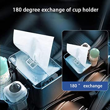 Car Armrest Storage Box with Cup Holder