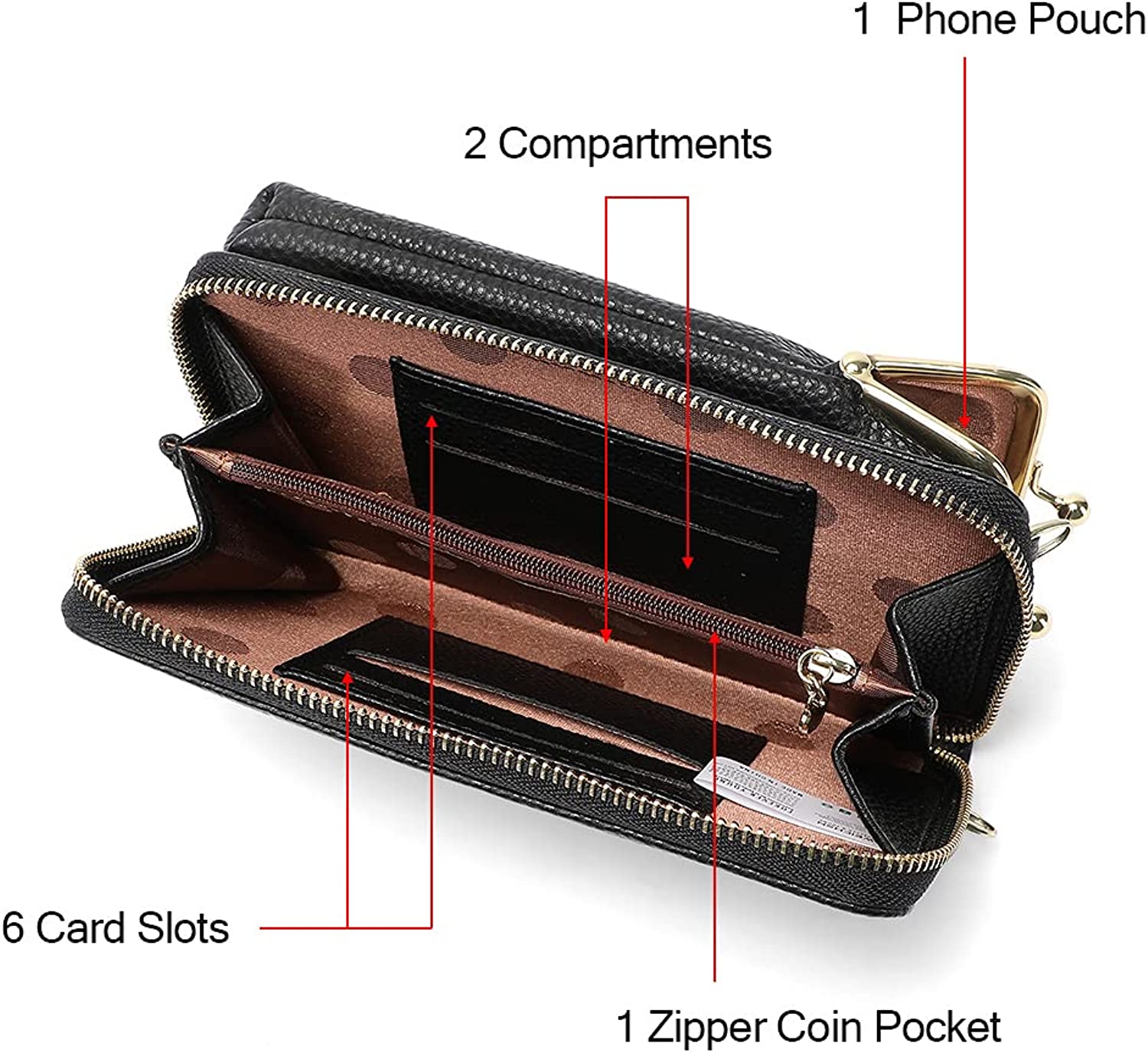 Vertical One Shoulder Mobile Phone Case Wallet Purse Bag with Adjustable Strap For Women