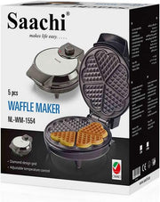 Saachi Waffle Maker NL-WM-1554 with Mini Heart-Shaped Waffles