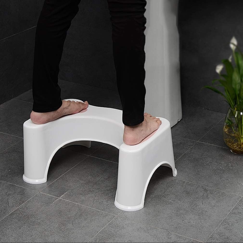 A person standing on step stool