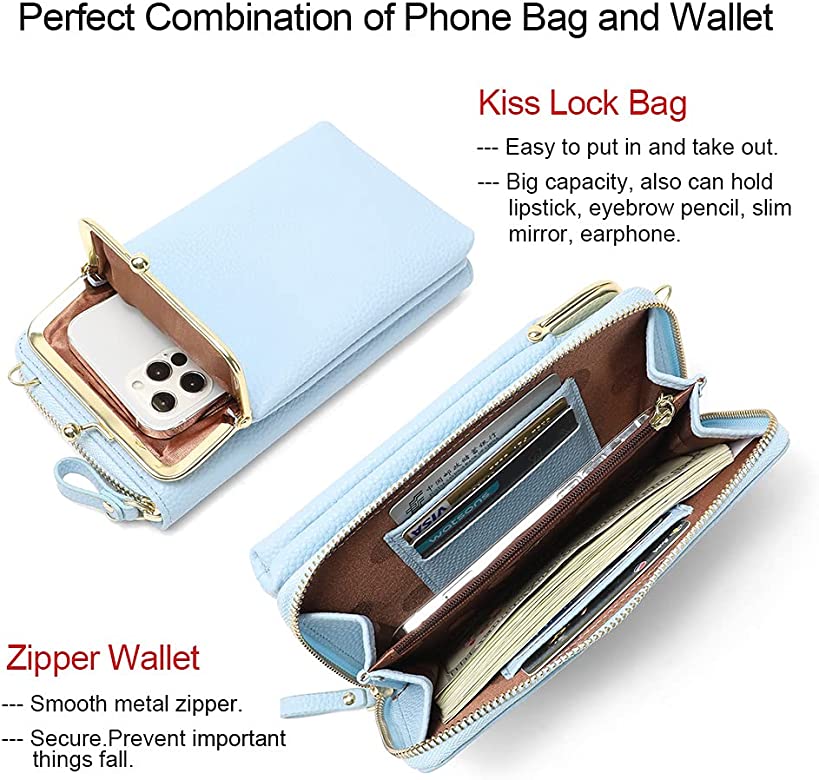 Vertical One Shoulder Mobile Phone Case Wallet Purse Bag with Adjustable Strap For Women