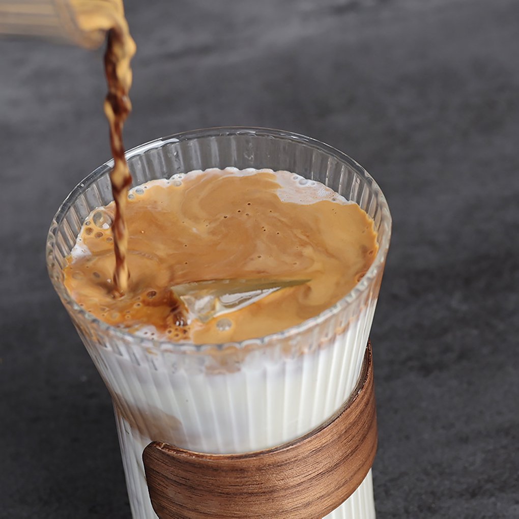 Coffee pouring into Wide Mouth Glass Coffee Mug