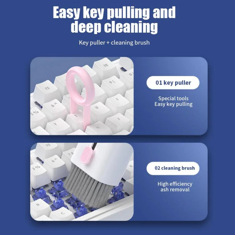 7-in-1 Gadgets Cleaner Kit, Earphone Cleaning Pen For Headset iPad Phone, Keyboard Keycap Puller Kit