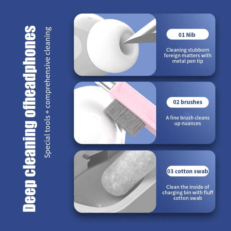 7-in-1 Gadgets Cleaner Kit, Earphone Cleaning Pen For Headset iPad Phone, Keyboard Keycap Puller Kit