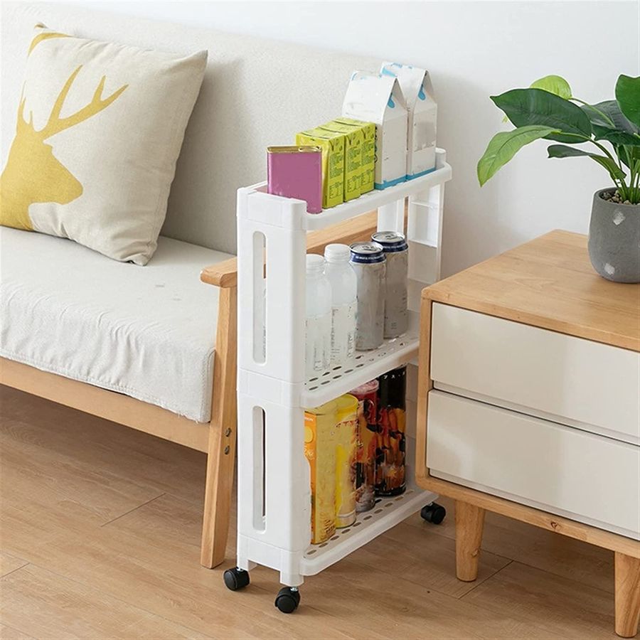 Storage Shelf with Wheel, Space Saving Convenient Home Organizer