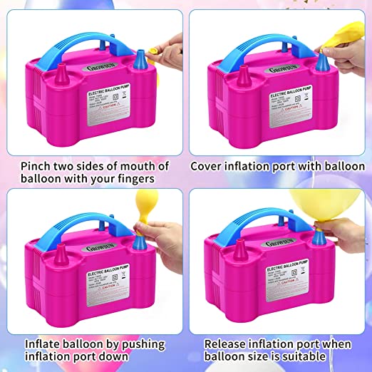 Electric Air Balloon Pump 220V- 240V 600W Dual Inflation Balloon Blower