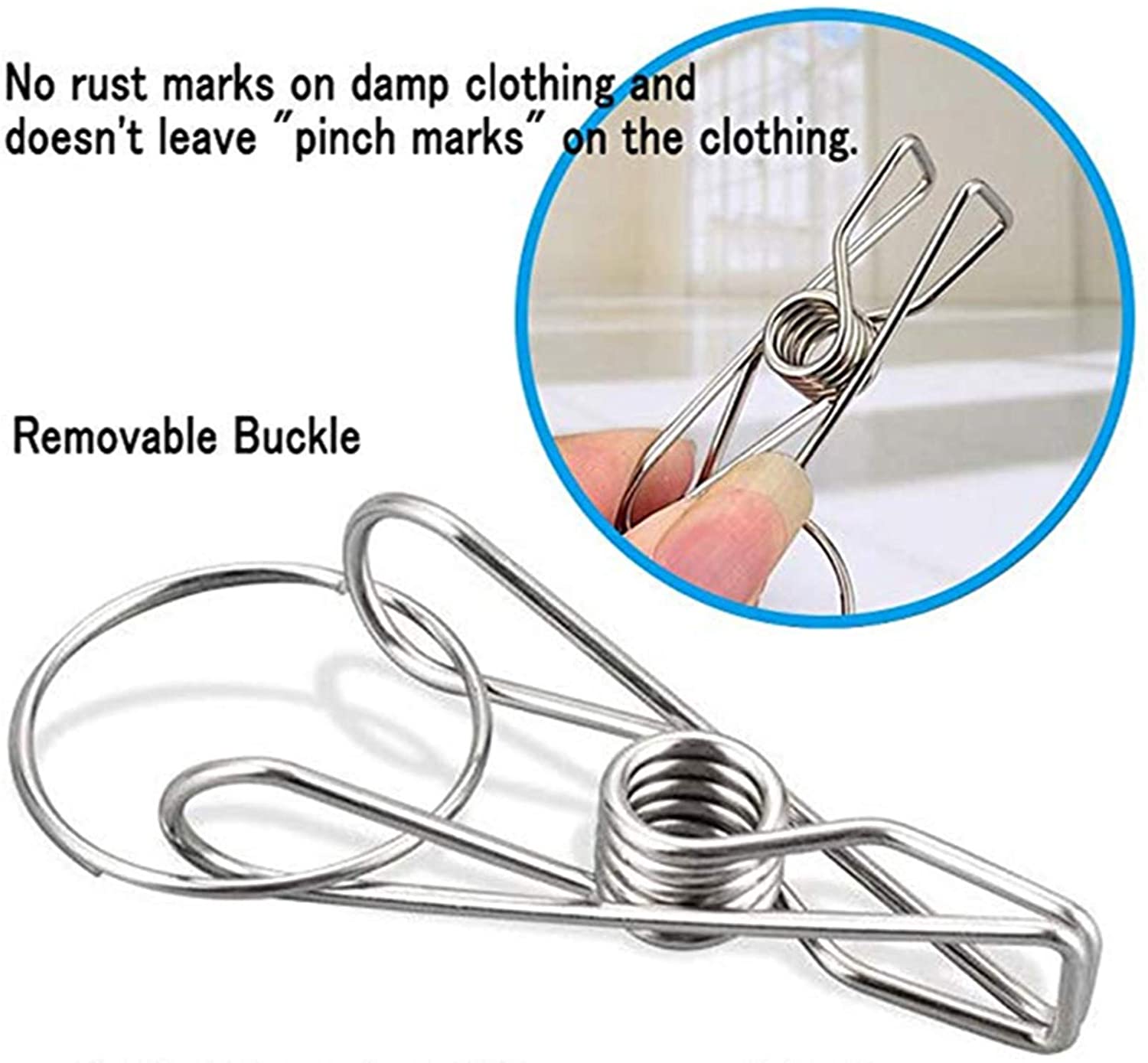 20 Clips Stainless Steel Clothes Drying Hanger
