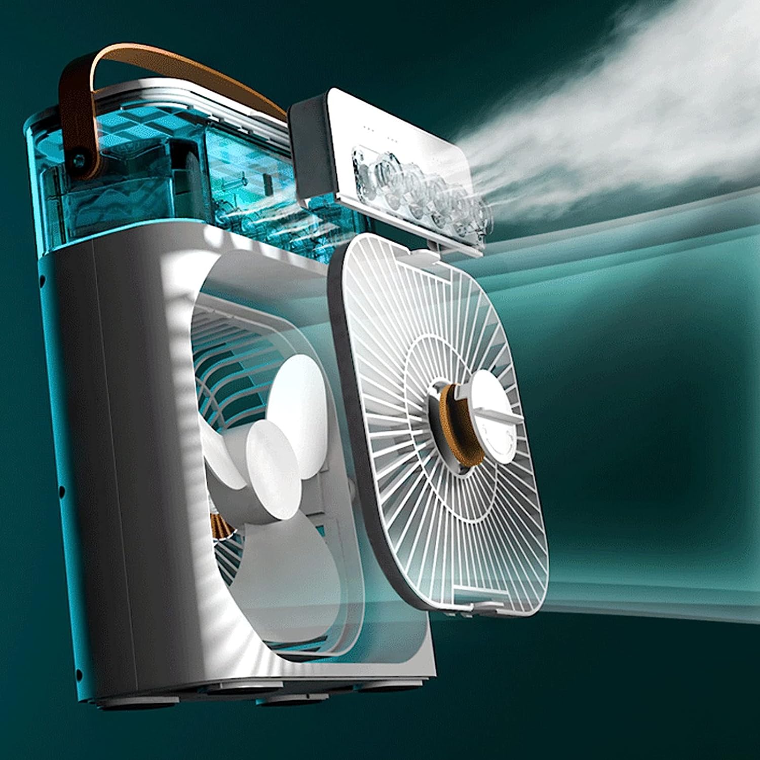 Portable Air Cooler Diffuser Desk Fan with Night Lamp and Timer