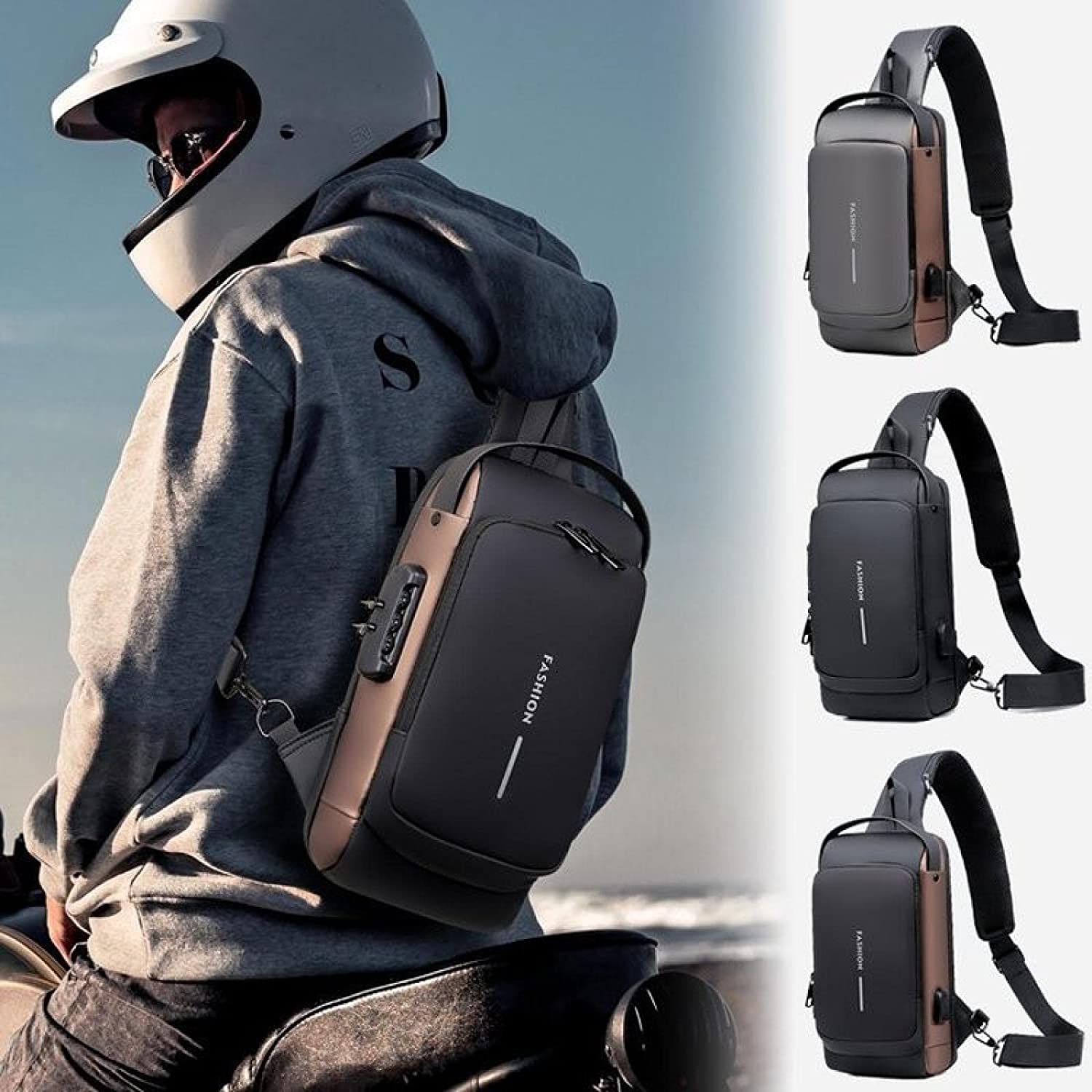 Fashion Travel Crossbody Bag Anti-Theft Shoulder Sling Bag with USB Port