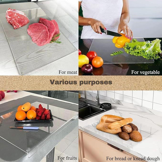 A Person is Cutting Vegetables On Acrylic Cutting Board.