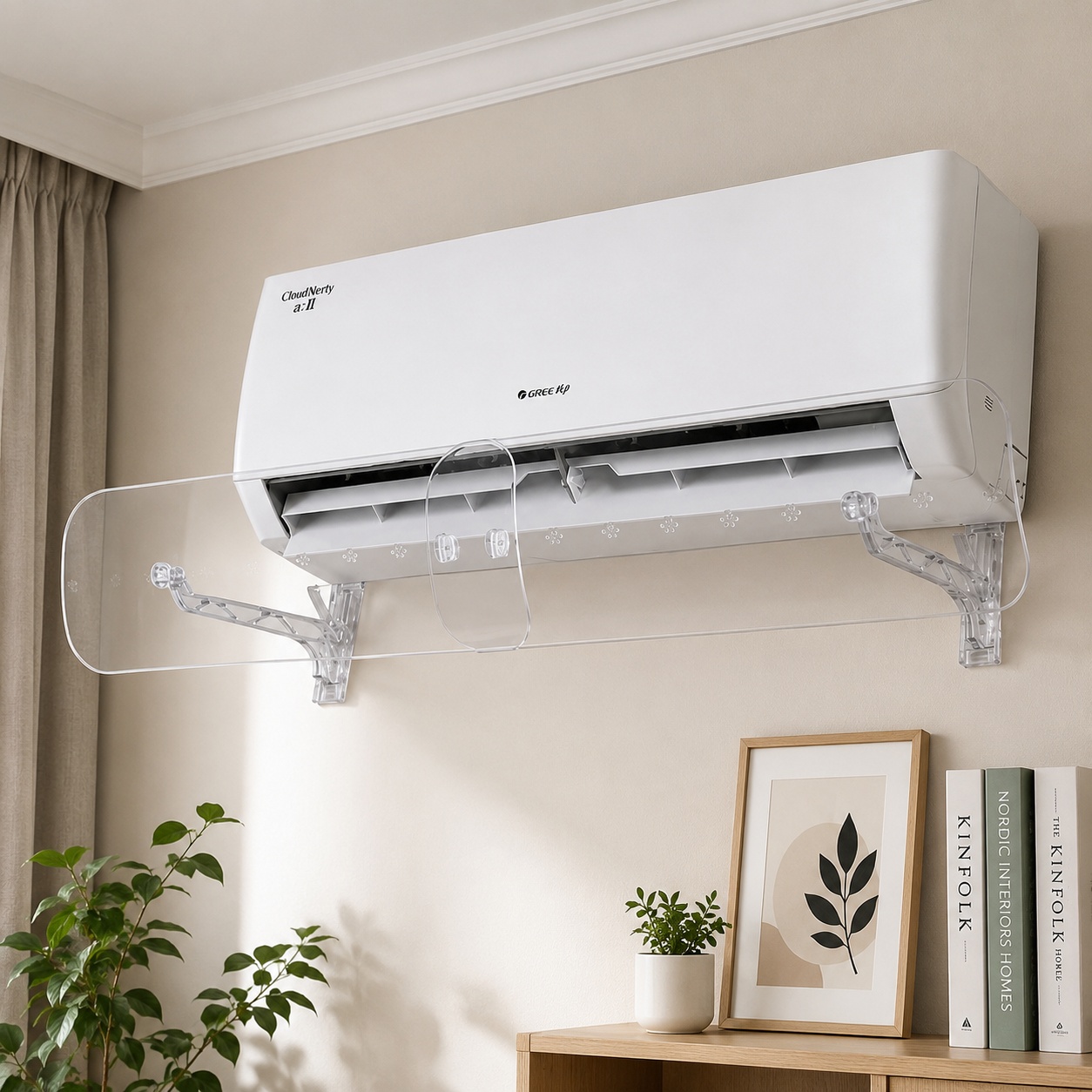 Adjustable A/C Air Deflector, Wind Shield Airflow Deflector for Wall Air Conditioner