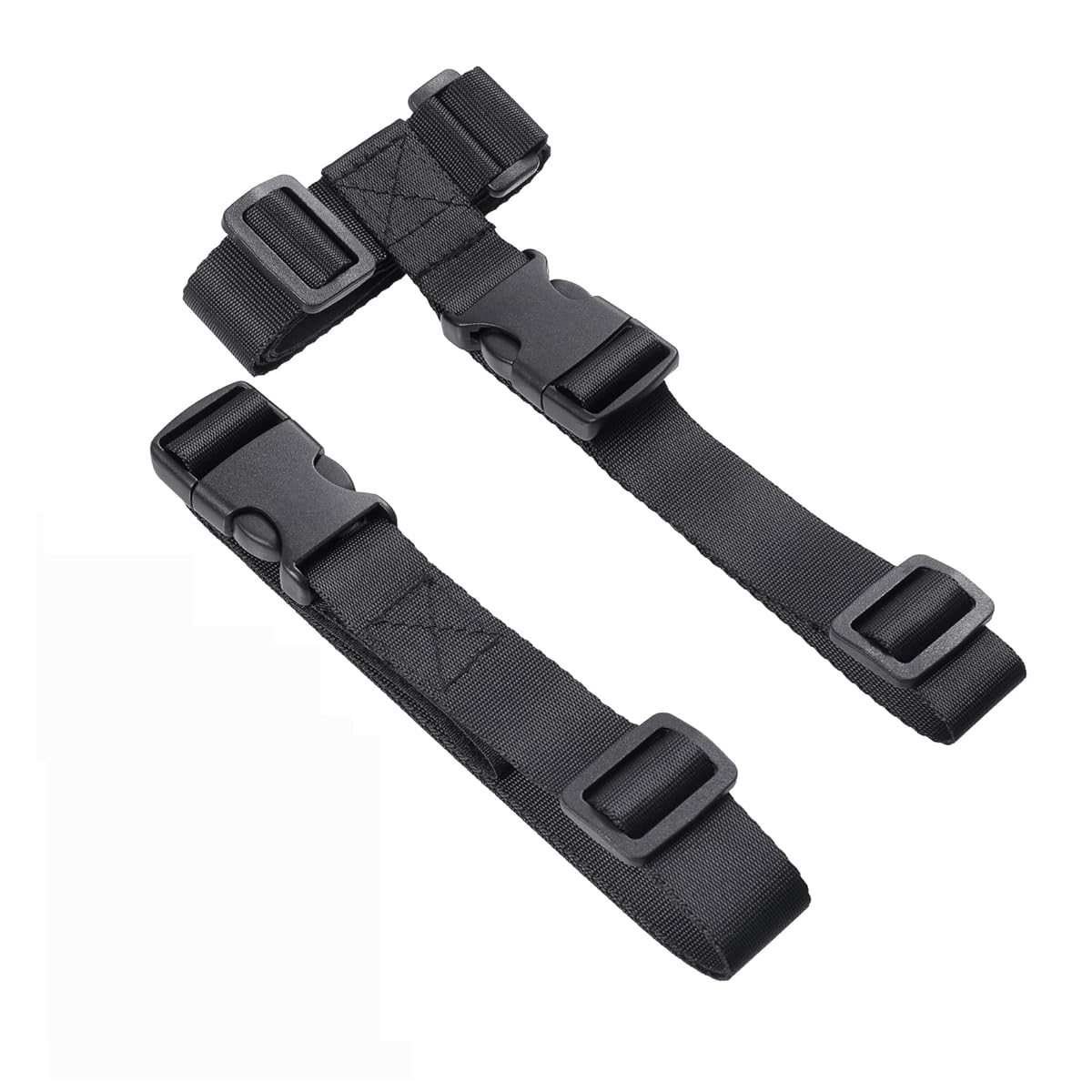 Adjustable Luggage Strap with Buckles on a White Background
