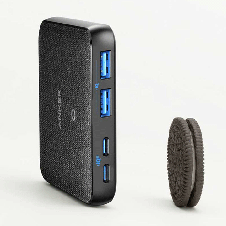 Anker PowerPort Atom III 63W Slim High-Speed Charger with 2 USB-C and 2 USB-A Ports A2046K11 in a black color