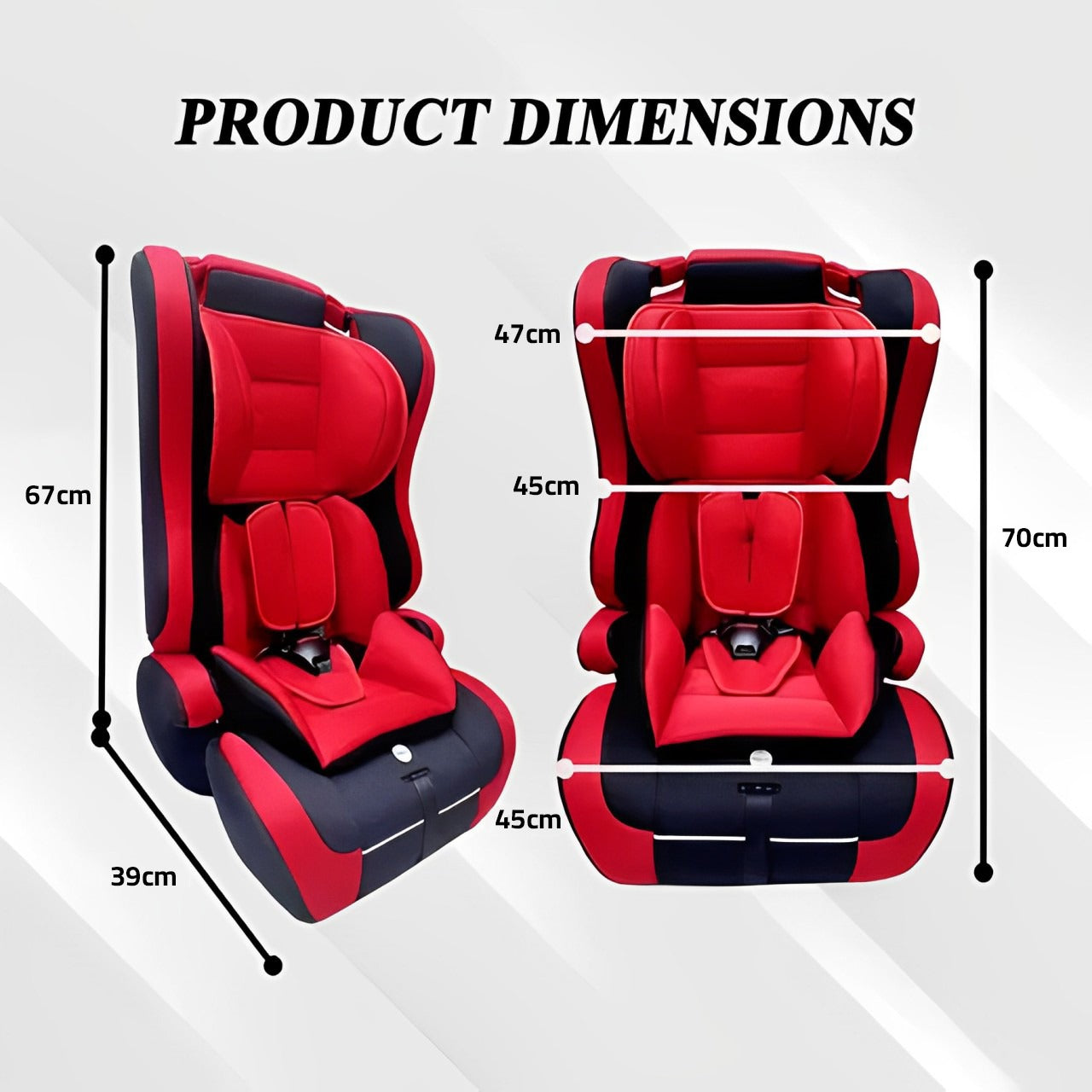 Size Of Baby to Toddler Car Seat.