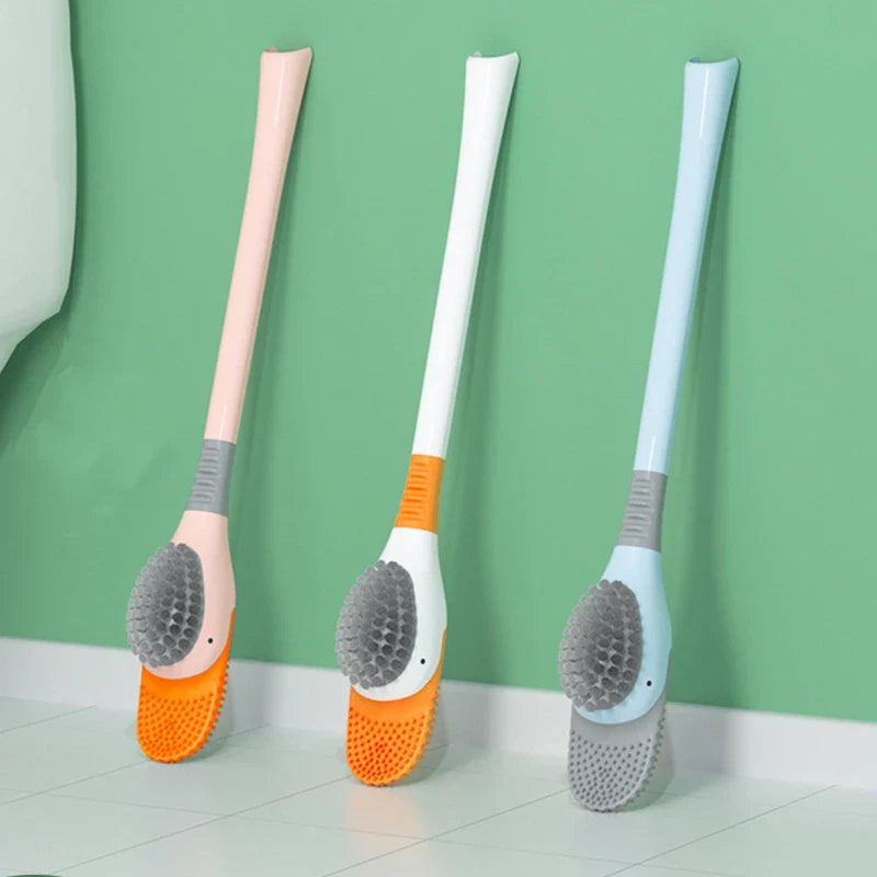 Duck Style Toilet Brush Wall-mounted Floor-Standing Silicone Toilet Brush with Base
