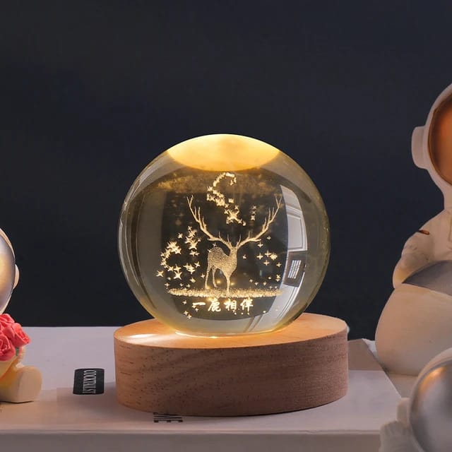 Crystal Ball LED Night Light of Deer.