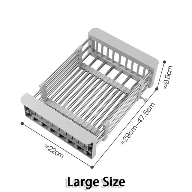 Expandable Dish Drying and Washing Basket with its size