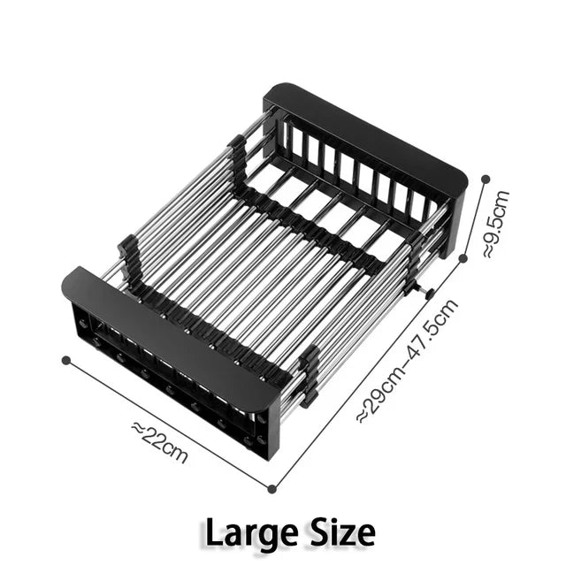 Expandable Dish Drying and Washing Basket with its size