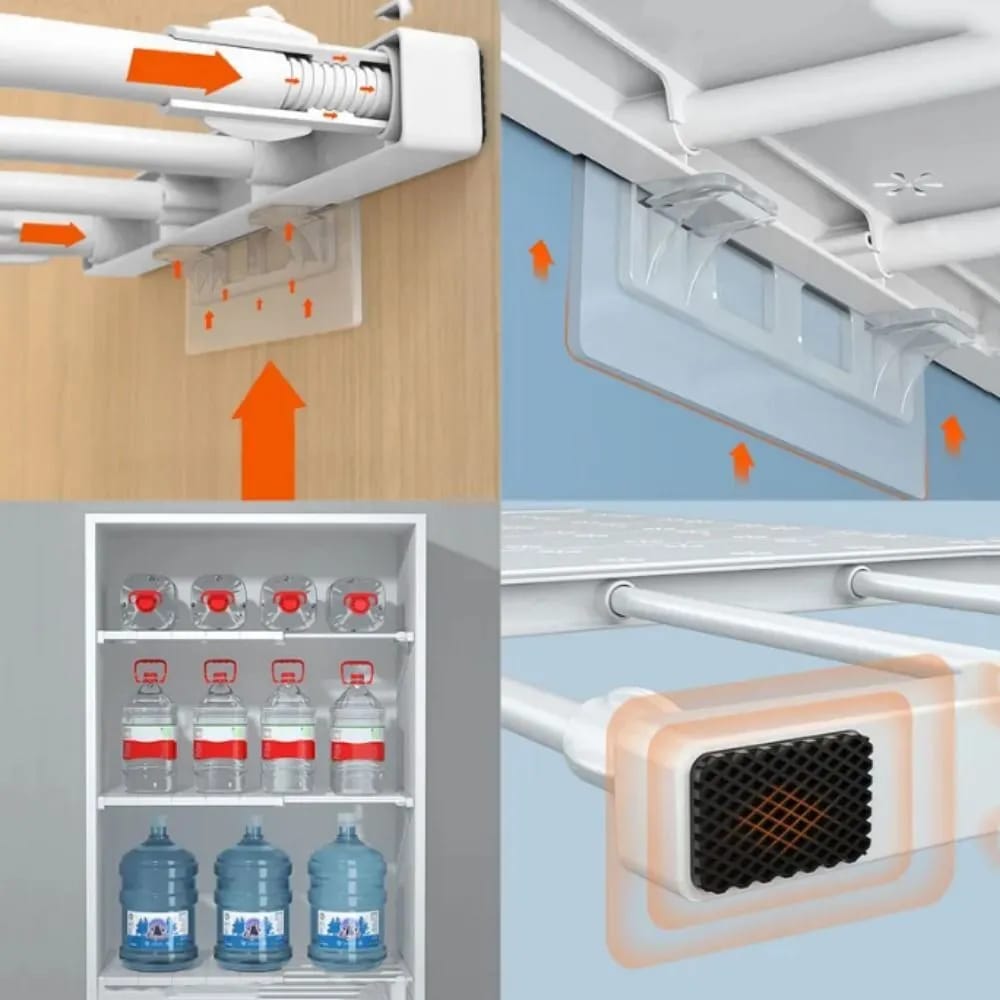 A close-up view of the Expandable Closet Tension Shelf Divider