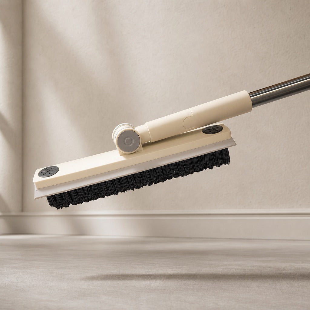 Floor Gap Cleaning Brush with a black bristle head and beige handle on a neutral background