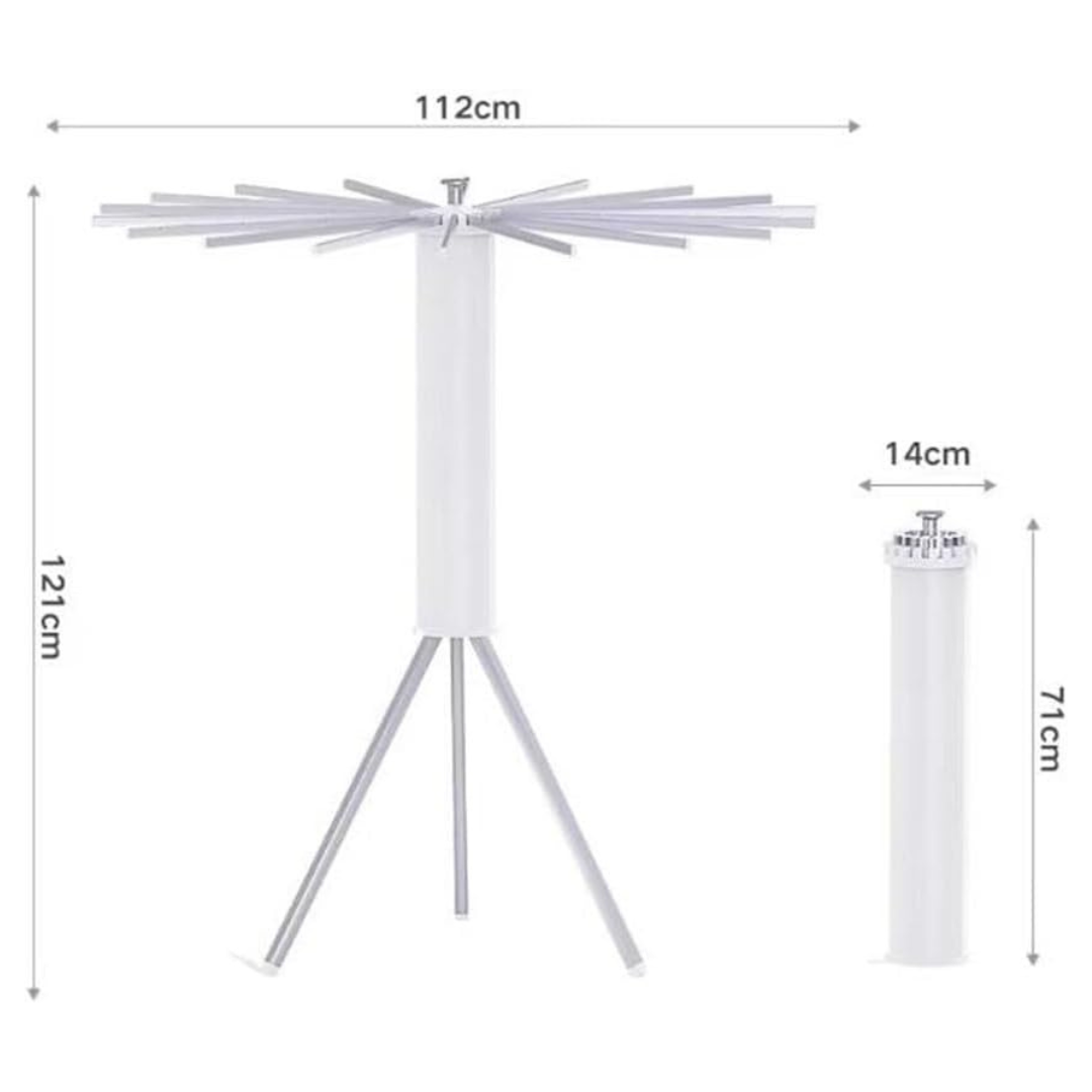 Foldable Clothes Hanger Airer Umbrella, Installation Free Laundry Rail with 16 Drying Rods with its size