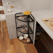 A Foldable Corner Storage Rack is Placed at the Corner Of Kitchen.