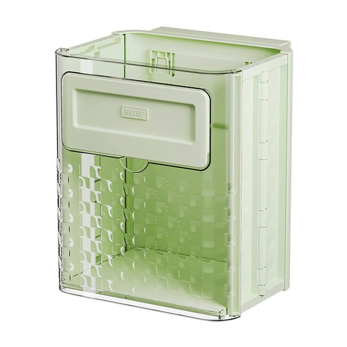 Foldable Hanging Kitchen Trash in Green Color.