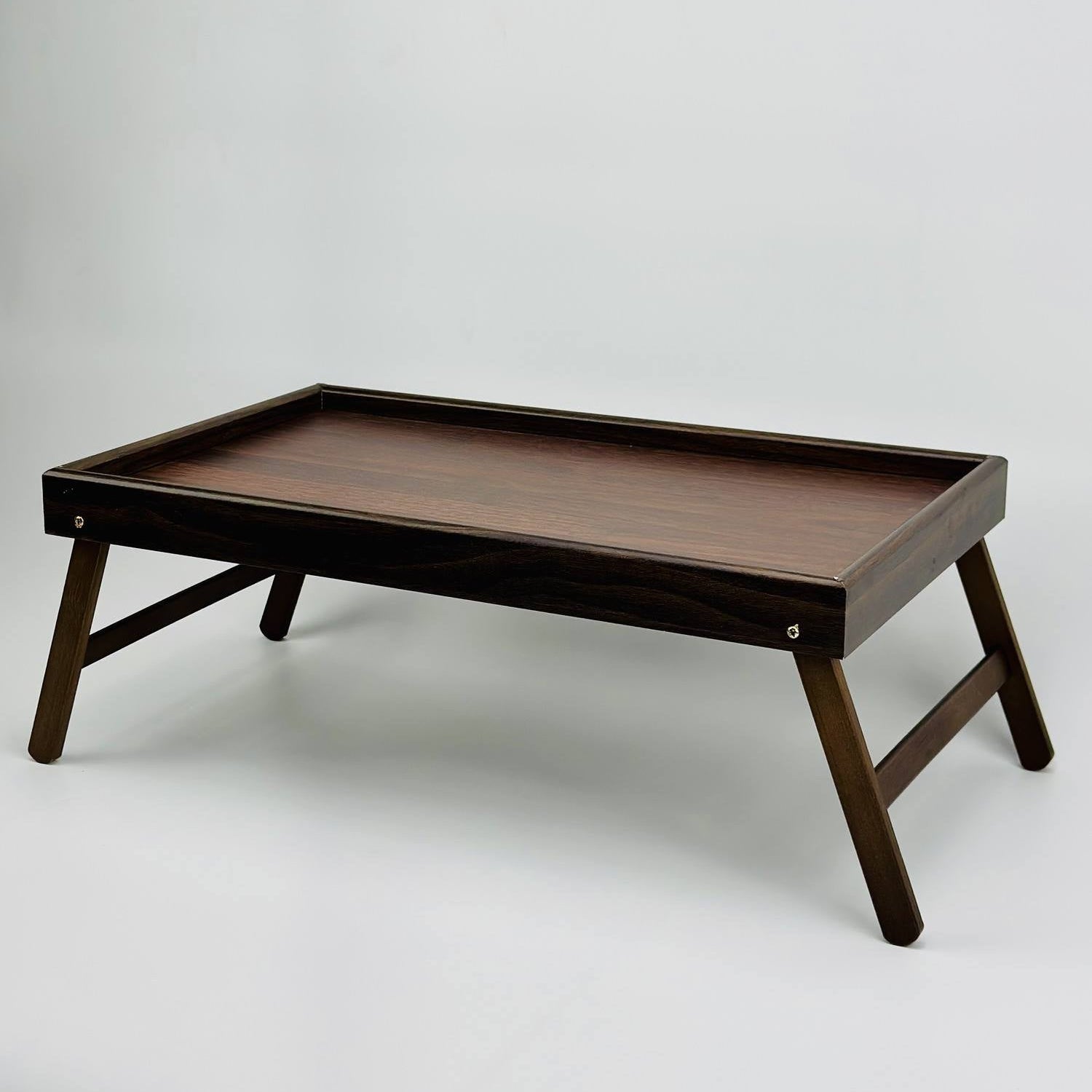 Foldable Wooden Bed Tray Table, Portable Breakfast Serving Tray