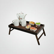 Foldable Wooden Bed Tray Table, Portable Breakfast Serving Tray